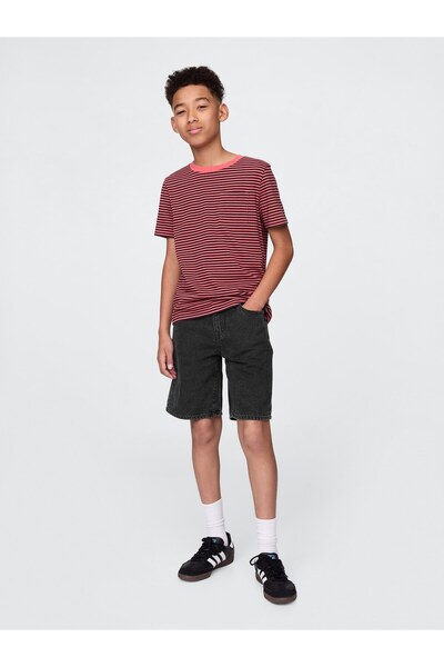 GAP Erkek Çocuk Siyah UltraSoft '90s Loose Denim Şort