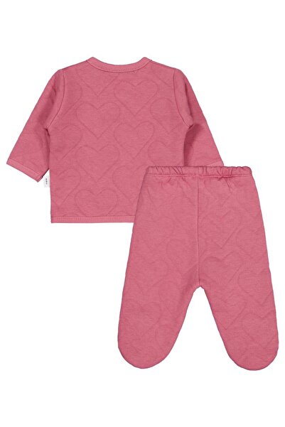 Civil Baby Heart Patterned 3-Piece Bodysuit Set - Pink 0-1 Month