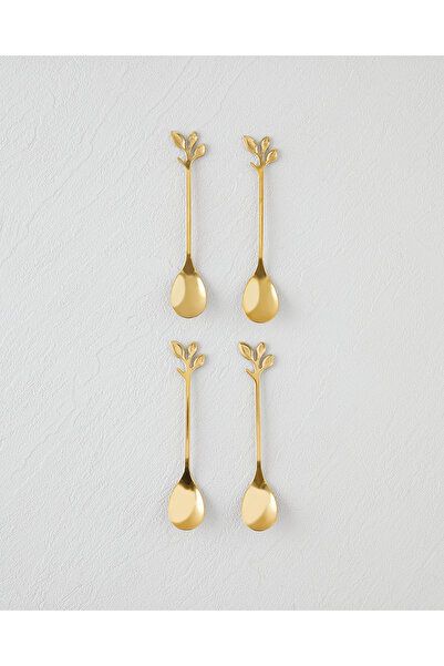 English Home Lush Paslanmaz Çelik Tatlı Kaşığı 4 Parça Gold