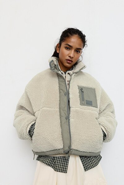 Pull & Bear Suni yünlü ve karışık kumaş ceket