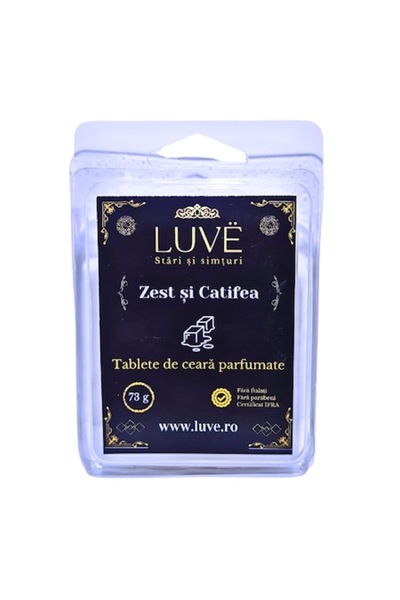 LUVE Set tablete de ceară parfumate Zest and Velvet, grapefruit roz și vanilie, 73 g