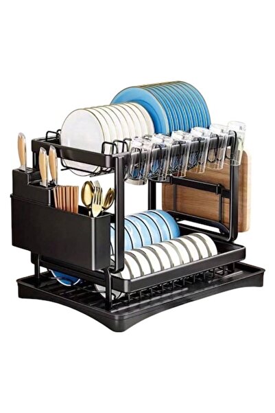 HAPPY JOKER Suport de scurgere vase pe niveluri cu suport pentru cuțite și ta...