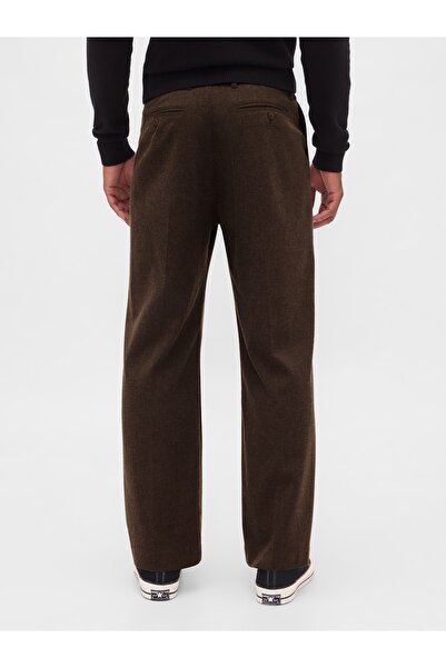 GAP Erkek Kahverengi 365 Yün Karışımlı Relaxed Pantolon