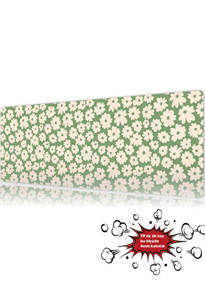 urzuva Mint Blossom 90x40 4MM Kalınlık Premium Gaming oyuncu mousepad, Anti S...