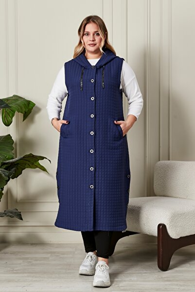 Ferace Women's Plus Size Buttoned Quilted Vest