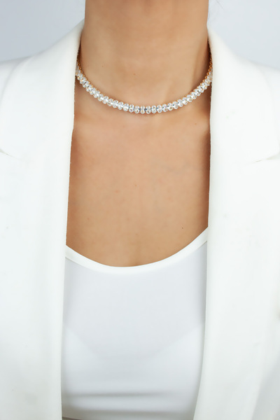 Liveyn Design Zircon Stone Evening Dress Collar Necklace