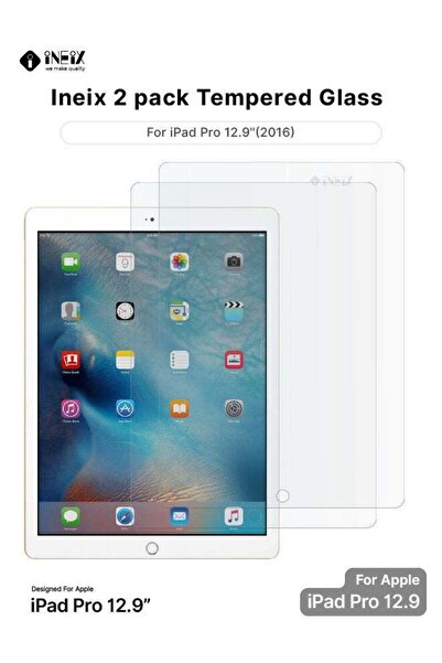 ineix قطعتان من واقي الشاشة الزجاجي المقوى لجهاز Apple iPad Pro 12.9 2016