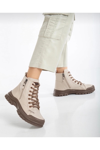 BARIŞ AKBULUT Bağcıklı Fermuarlı Yünlü Kauçuk Taban Bot