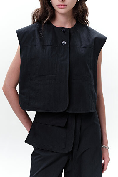 Manuka Short Vest with Cep Detail, Navy Blue