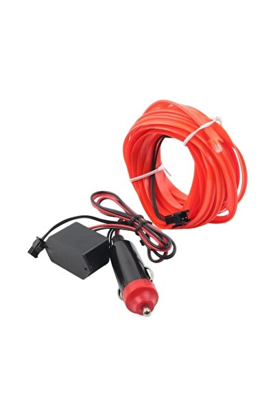 HAPPY JOKER Bandă LED pentru mașină, lumină ambientală, 12 V, include cablu brichetă auto, 5 m, roșie, HAPPY JOKER®