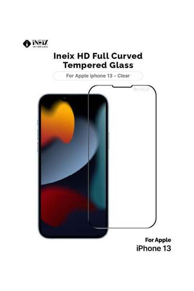 ineix واقي شاشة زجاجي منحني عالي الدقة لهاتف Apple iPhone 13