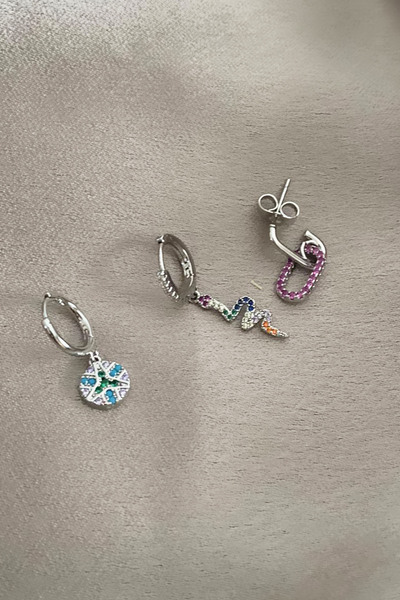 Liveyn Design أقراط ثلاثية من الحجر الملون