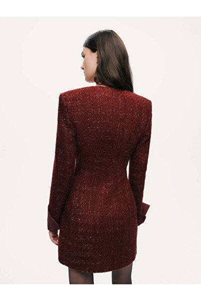 Nocturne Shoulder Pad Tweed Mini Dress