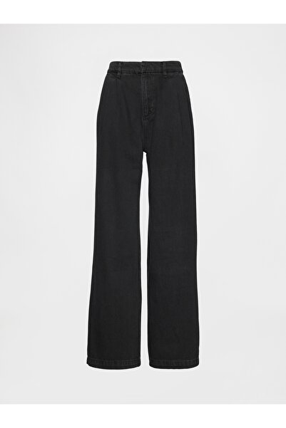 GAP Kadın Siyah 365 High Rise UltraSoft Pileli Denim Pantolon