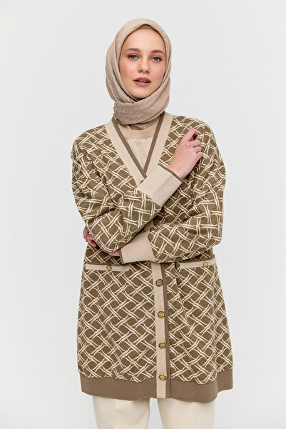 Setrms V Yaka Desenli Hırka