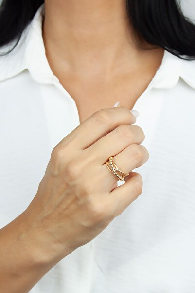 Liveyn Design Four Rows of Asymmetric Design Adjustable Women's Rings