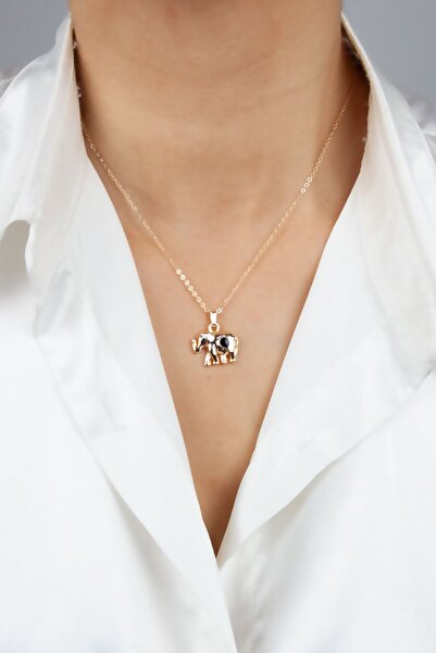 Liveyn Design Elephant Pendant Thin Chain Gold Necklace