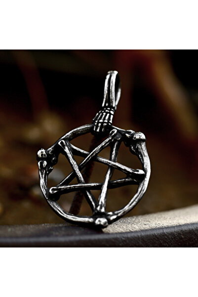 Viking Pentagram Tasarım S+ Kalite 316L Paslanmaz Kararmaz Çelik Kolye