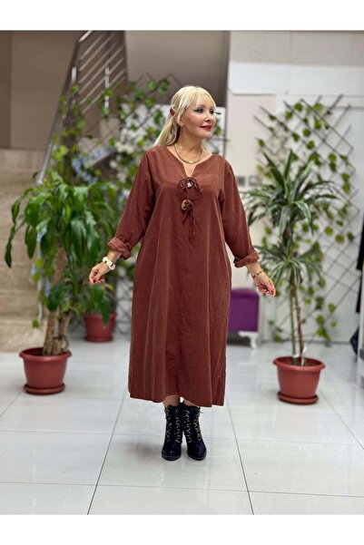 Punta Otantik Nc24202 Buttoned Italian Velvet Dress Tile