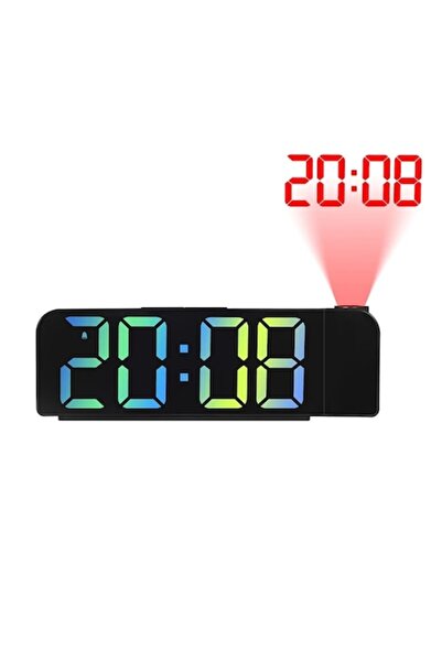 OEM Digital Decorative Table Clock with LED Mirror Display, Alarm, Laser Projection, Brightness Adjustme