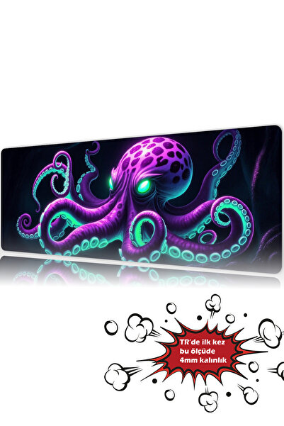urzuva Neon Leviathan 90x40 4MM Kalınlık Premium Gaming oyuncu mousepad, Anti...