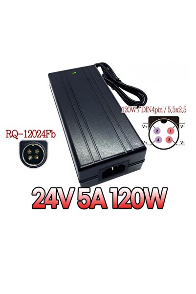 Zapex 24 Volt 5 Amper 120 Watt 4 Pin Adaptör ATM120T-P240 (24V-5A-120W)