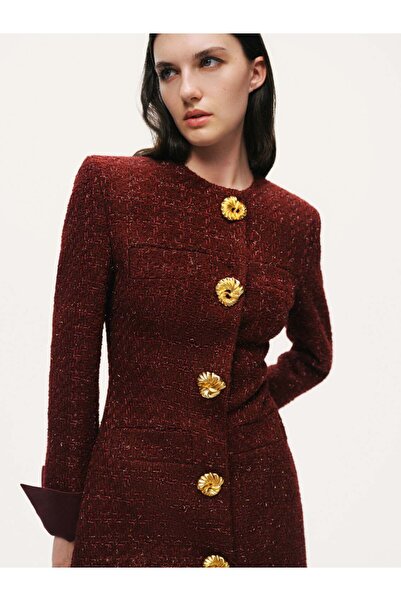Nocturne Shoulder Pad Tweed Mini Dress