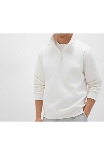 Yarı Fermuarlı Basic Sweatshirt