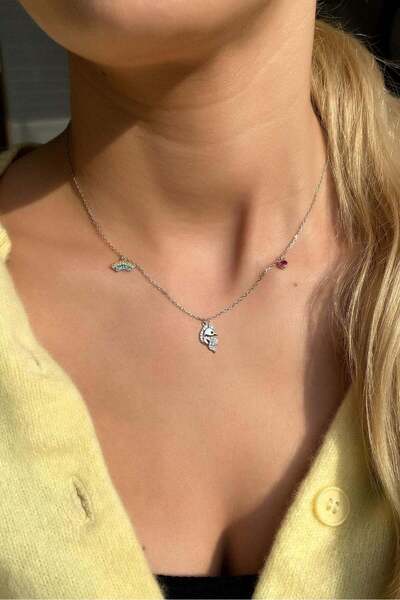 Spossy Silver Jewelry 925 Ayar Gümüş, Silver, Renkli/Mix Gökkuşağı ve Unicorn...