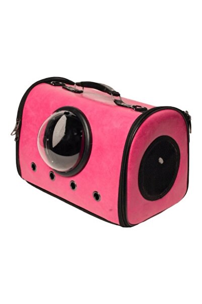 HAPPY JOKER Astronaut bubble pet carrier bag, max 7 kg, transparent porthole, 2 openings, medium size, LEATHER-L