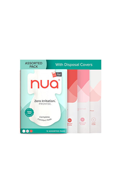 NUA Ultra Thin Rash Free Sanitary Pads for Women,3 Heavy Flow, 5 Medium Flow,...