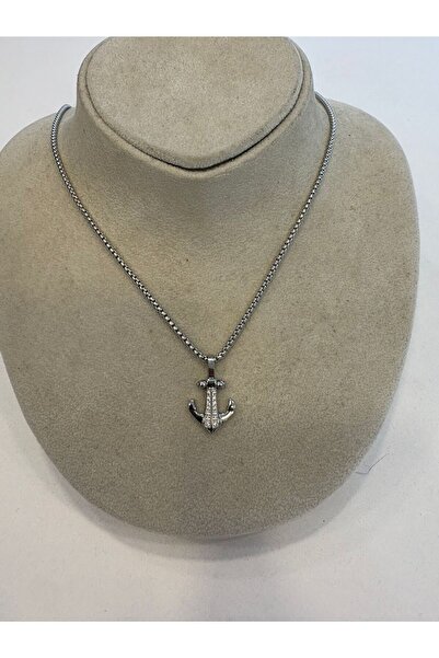 Welch Çelik Taşlı Çapa Kolye