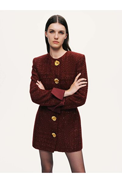 Nocturne Shoulder Pad Tweed Mini Dress