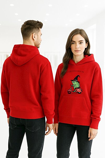 ArtYus Unisex Women/Men Cotton Oversized Hooded Frog Printed Sweatshirt