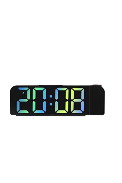OEM Digital Decorative Table Clock with LED Mirror Display, Alarm, Laser Projection, Brightness Adjustme