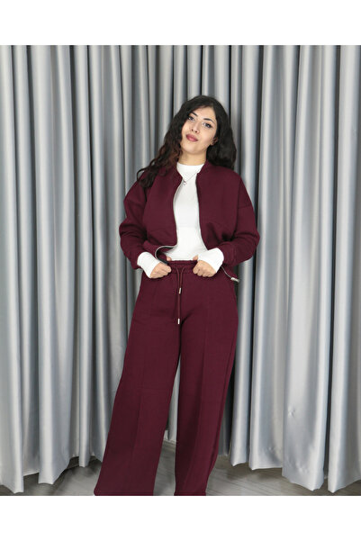 Femella Women Fashion Set jachetă bomber din bumbac 100% cu 3 fire, cu detali...