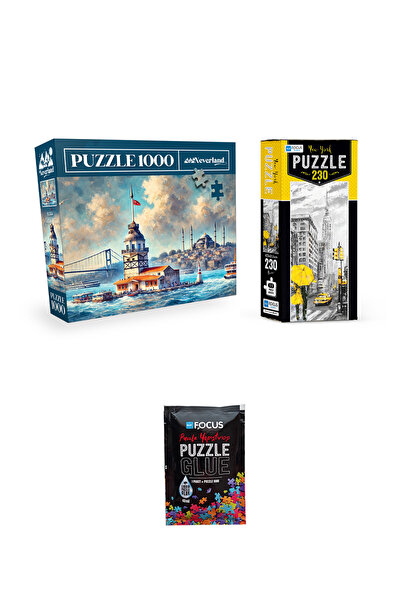 Neverland 1000 PARÇA PUZZLE KIZ KULESİ VE 230 PARÇA NEW YORK VE PUZZLE YAPIŞT...