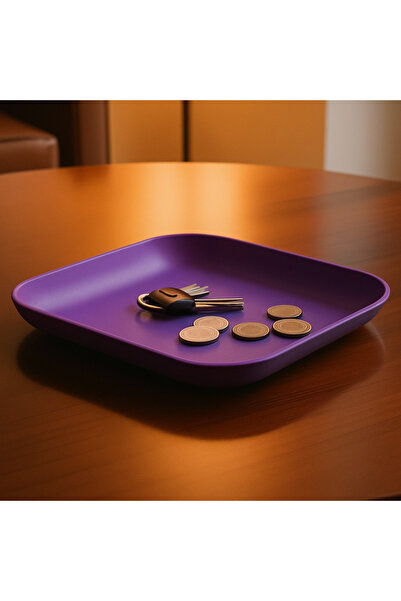 3DAKSESUAR Square Design All-Inclusive Decorative Tray / Bowl Purple