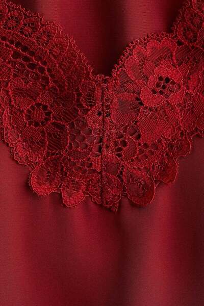 H&M Lace-trimmed satin nightslip