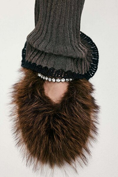 H&M Metallic rib-knit trousers