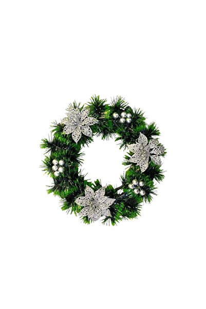 Sofia Store Coronita Decorativa pentru usa, Craciunite si Merisoare Argintii,...