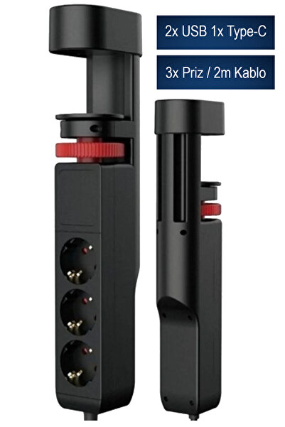 Light Nova 3'lü Akım Korumalı Priz Çoğaltıcı 20W Ofis Bilgisayar Masası için ...