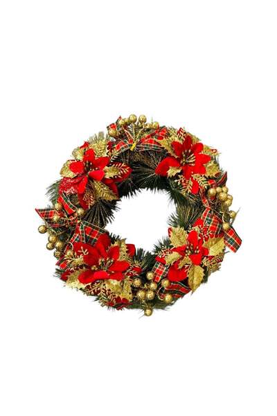 Sofia Store Coronita decorativa pentru usa, cu conuri si globuri, 40 CM