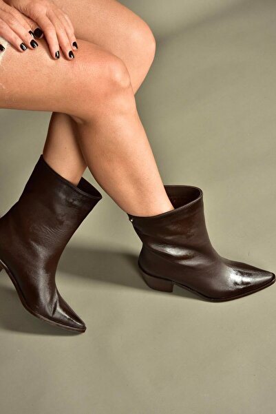 Fox Shoes V654082003 Brown Genuine Leather Low Heel Women's Boots