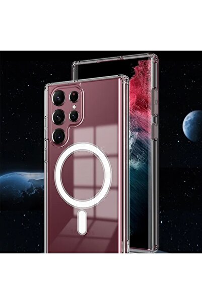 SKYDDAR INNOVATION Case compatible with Samsung Galaxy S24 Ultra, MagSafe Pro silicone, sticker set, Transparent