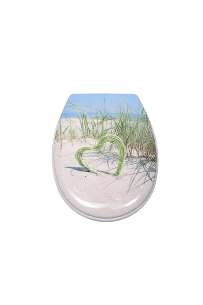 RAY Capac wc, duroplast, model inima iarba verde