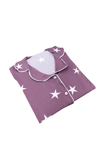 ROYAM Pijamood Women's Milan Fabric Front Buttoned Transitional Long Sleeve Pajama Set