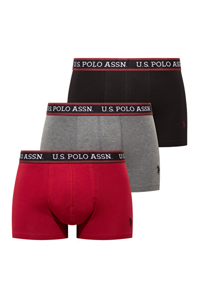 U.S. Polo Assn. 80651 Бордо - Антрацит Меланж - Чорний 3-пари боксерів