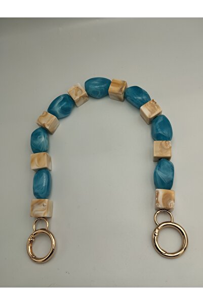 Zeyora Mâner pentru geantă cu mărgele acrilice, accesoriu pentru geantă 38 cm