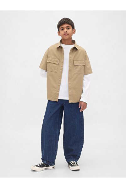 GAP Erkek Çocuk Mavi Easy Baggy Barrel Jean Pantolon